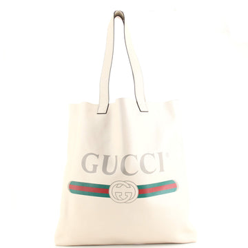 Gucci Logo Tote Printed Leather Large