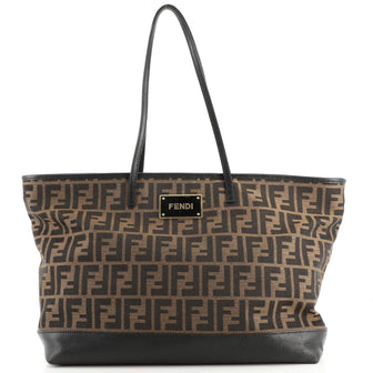 Fendi Roll Tote Zucca Canvas and Leather Large