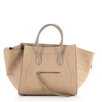 Celine Phantom Bag Crocodile Embossed Nubuck Medium