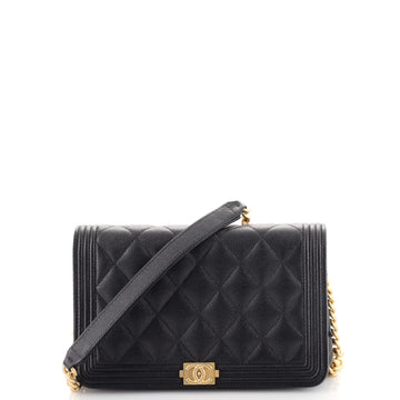 Chanel Boy Wallet on Chain Quilted Caviar