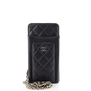 Chanel Phone Holder Crossbody Bag Quilted Lambskin