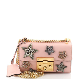 Gucci Padlock Shoulder Bag Embellished Leather Small