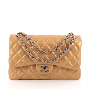 Chanel Classic Double Flap Bag Quilted Caviar Jumbo