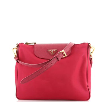 Prada Flap Zip Messenger Tessuto with Saffiano Leather Small