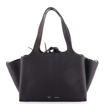 Celine Tri-Fold Shoulder Bag Grained Calfskin Small