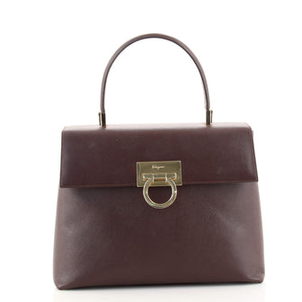 Salvatore Ferragamo Gancini Convertible Top Handle Bag Leather Medium