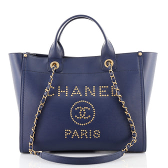 Chanel Deauville Tote Studded Caviar Small