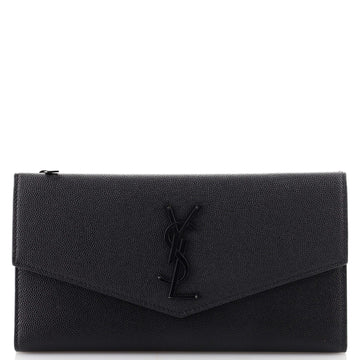 Saint Laurent Uptown Flap Wallet Leather Long