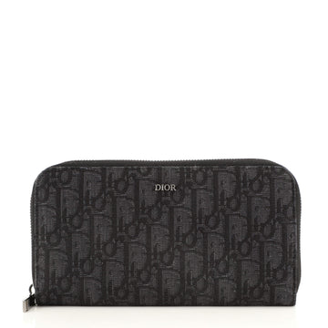 Christian Dior Zip Around Wallet Oblique Canvas Long