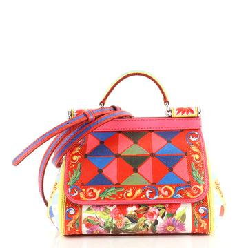 Dolce & Gabbana Miss Sicily Bag Printed Leather Mini