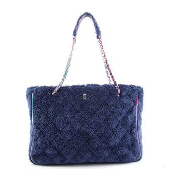 Chanel CC Shopping Tote Quilted Terry Cloth and Ribbon Large