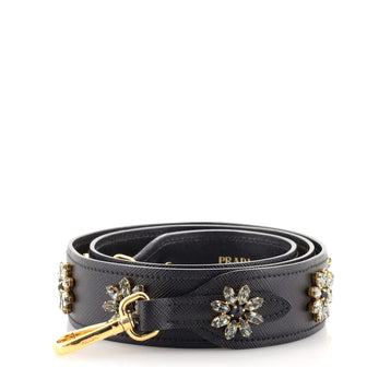 Prada Shoulder Strap Crystal Embellished Leather