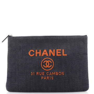 Chanel Deauville Pouch Denim Large