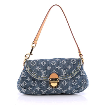 Louis Vuitton Pleaty Handbag Denim Mini