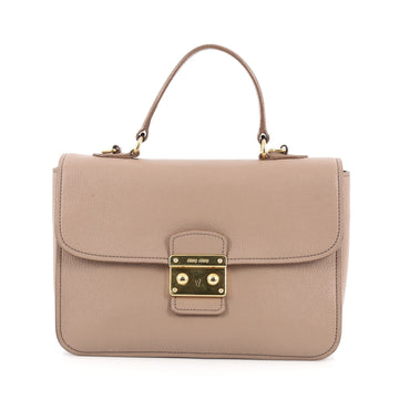 Miu Miu Madras Top Handle Bag Leather Small Natural