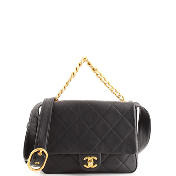 Chanel Chain Handle Flap Bag Quilted Calfskin