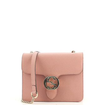Gucci Interlocking Shoulder Bag (Outlet) Leather Small Pink 1686141