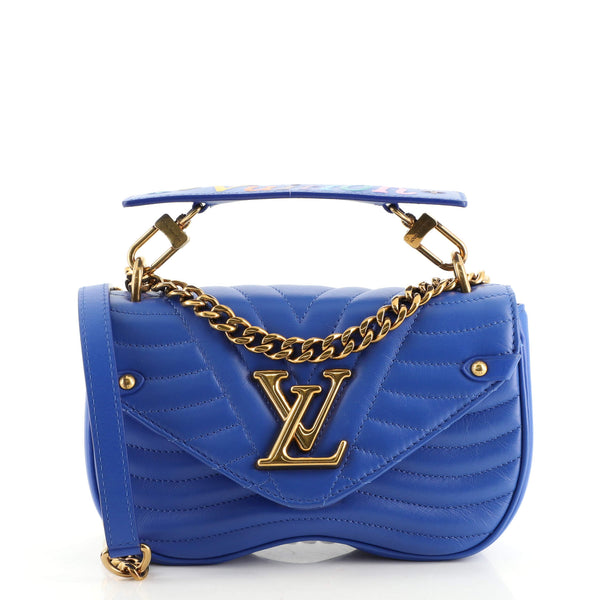 Handbags Louis Vuitton Louis Vuitton New Wave Chain Bag PM Bag Turquoise Blue M51936 LV Auth 47934a