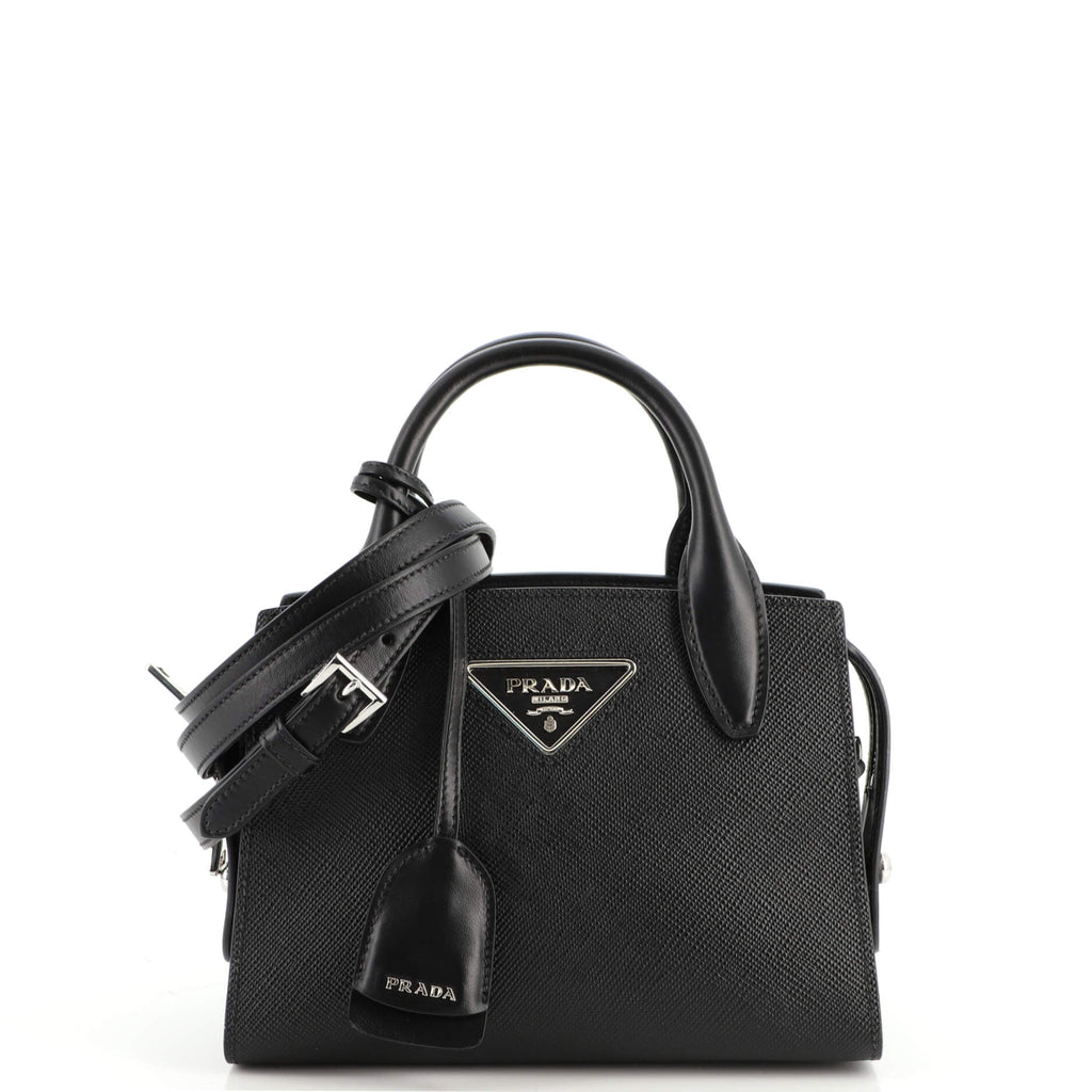 Prada Kristen Saffiano Mini-bag In Black