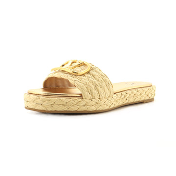 Valentino Women's VLogo Espadrille Slide Sandals Raffia