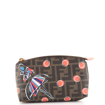 Fendi Cosmetic Case Printed Zucca Coated Canvas Small
