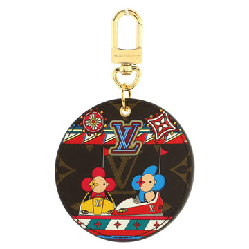 Louis Vuitton Round Illustre Keychain Limited Edition Vivienne Xmas Monogram Canvas