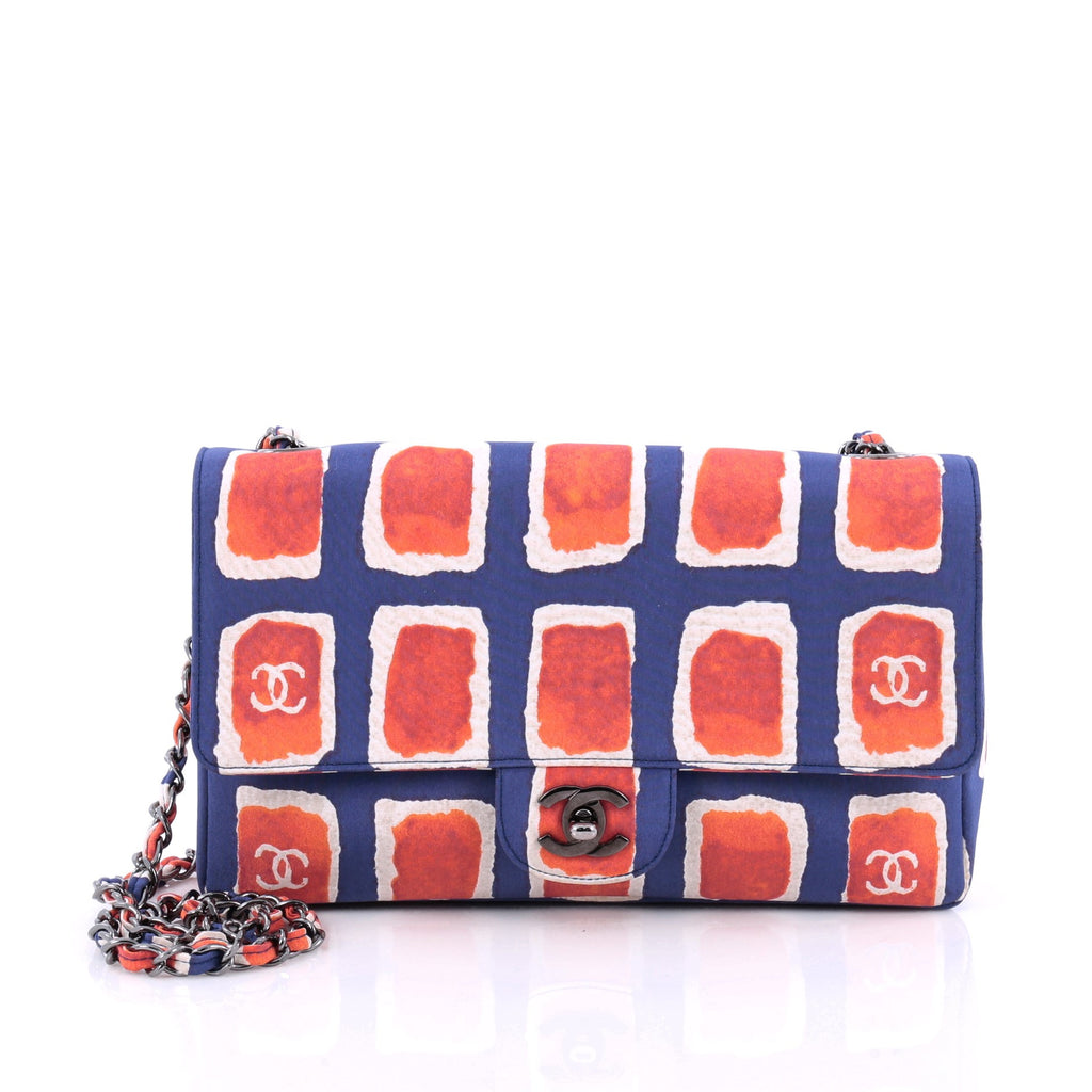 Chanel Satin Lipstick Print Classic Flap Bag