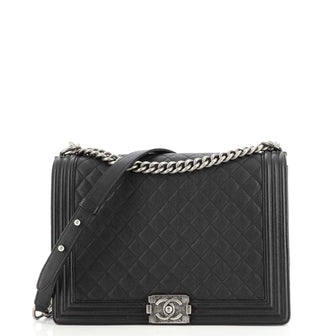 Chanel Boy Flap Bag Quilted Caviar Large