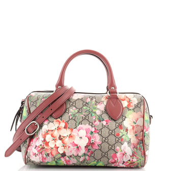 Gucci Convertible Boston Bag Blooms Print GG Coated Canvas Small