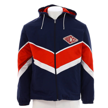 Gucci Men's Game Patch Zip Jacket Printed Nylon