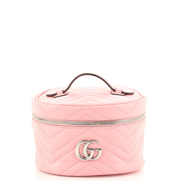 Gucci GG Marmont Top Handle Cosmetic Case Matelasse Leather Mini