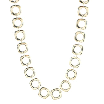 Tiffany & Co. Elsa Peretti Square Cushion Link Necklace Sterling Silver