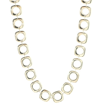 Tiffany & Co. Elsa Peretti Square Cushion Link Necklace Sterling Silver