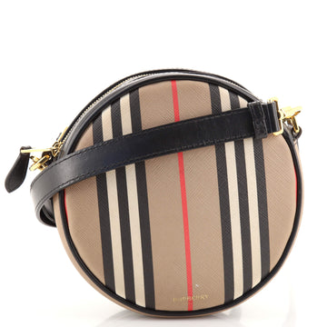 Burberry Louise Round Bag Icon Stripe E-Canvas