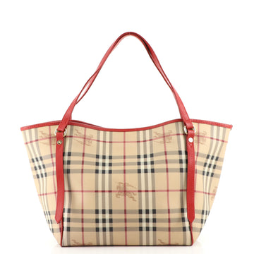 Burberry Canterbury Tote Haymarket Coated Canvas Small