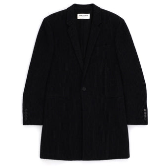 Saint Laurent Men's Single Breasted Coat Wool Blend