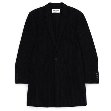 Saint Laurent Men's Single Breasted Coat Wool Blend