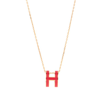 Hermes Pop H Pendant Chain Necklace Metal and Enamel