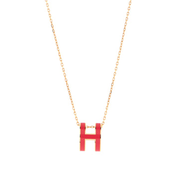 Hermes Pop H Pendant Chain Necklace Metal and Enamel