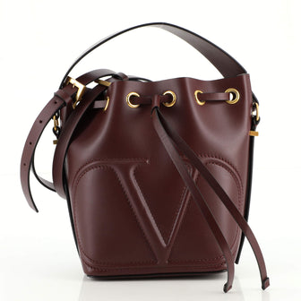 Valentino VLogo Walk Bucket Bag Leather