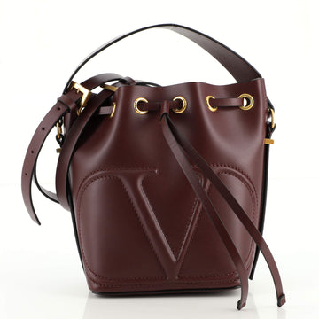 Valentino VLogo Walk Bucket Bag Leather
