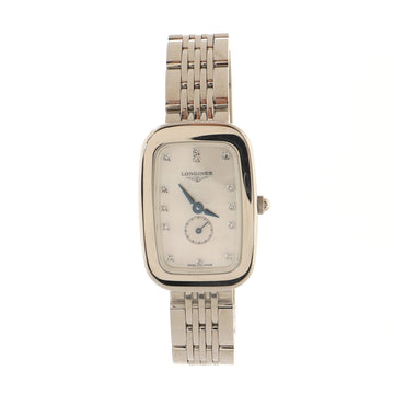 Longines Equestrian Boucle Quartz Watch Stainless Steel with Diamond Markers and Mother of Pearl 22