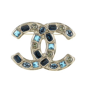 Chanel CC Brooch Metal with Crystals