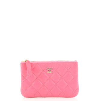 Chanel Classic O Case Pouch Quilted Caviar Mini