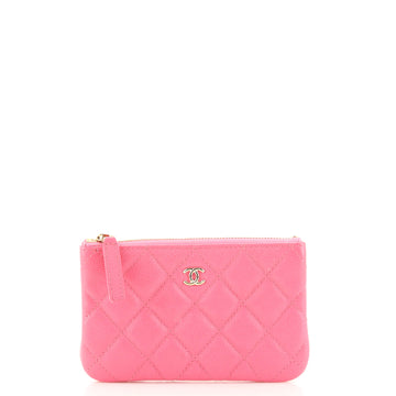Chanel Classic O Case Pouch Quilted Caviar Mini