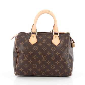 Louis Vuitton Speedy Handbag Monogram Canvas 25 Brown