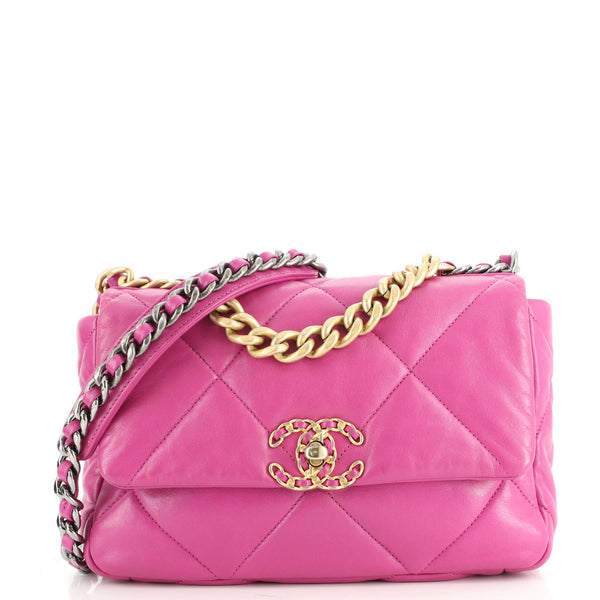 Chanel Pre-Owned - 2020 Medium 19 Flap Two-way Bag - Women - Lambskin - One Size - Purple