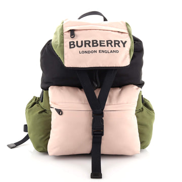 Burberry Logo Zip Backpack Nylon Large