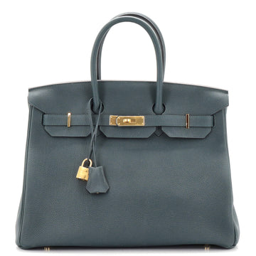 Hermes Birkin Handbag Green Togo with Gold Hardware 35