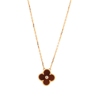 Van Cleef & Arpels Alhambra Pendant Necklace Limited Edition 18K Rose Gold and Bull's Eye with Diamond